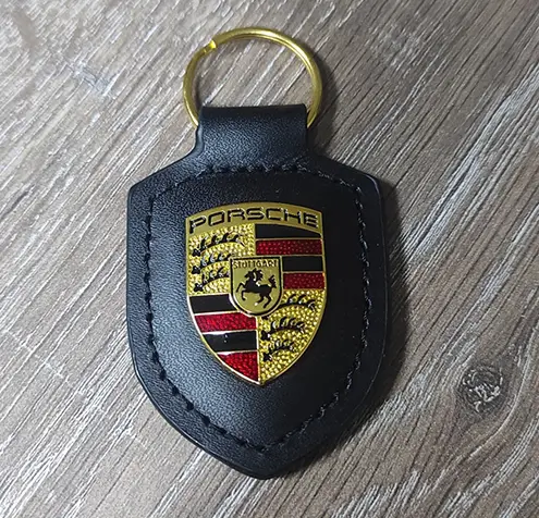 Porsche Deri Anahtarlık Siyah
